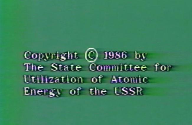 Extraits du début du film Tchernobyl du Comité d'Etat de l'Union soviétique pour l'utilisation de l'énergie atomique, 1986. Archives IRSN/FAR 380318.