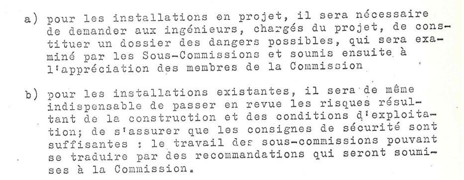 Figure 5 : Principe de fonctionnement de la CSIA, extrait de CEA, compte-rendu de la réunion du 11 février 1960 de la Commission de sûreté des installations atomiques. Archive IRSN/FAR 327047