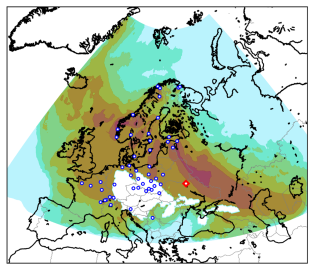 Empreinte panache incendies Tchernobyl août septembre 2024