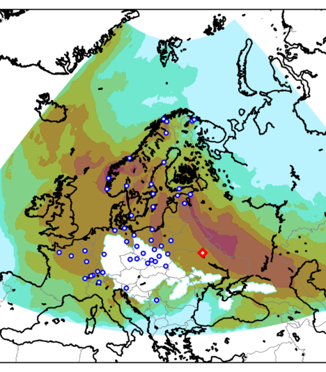 Empreinte panache incendies Tchernobyl août septembre 2024